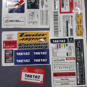 ست کامل برچسب و آرم فابریک موتور سیکلت تکتاز (TAKTAZ)